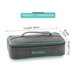Magnus Glock Linen Green Borosilicate Glass Square Containers Lunch Box with Flat Pouch - Set of 2 image 3