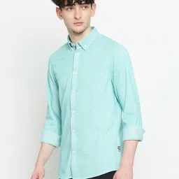 Being Human Blue Slim Fit Striped Shirt image 3