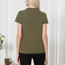 Van Heusen Green Cotton Regular Fit T-shirt image 2