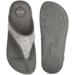 Bata Women's Grey Thongs Sandals image 3
