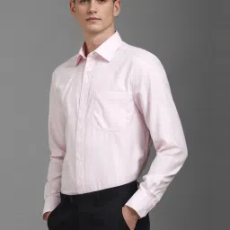 Louis Philippe Pink Cotton Regular Fit Self Pattern Shirt image 3