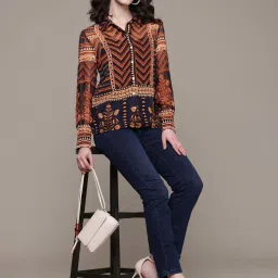 Label Ritu Kumar Navy Danielle Shirt With Camisole image 3