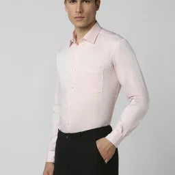 Van Heusen Pink Cotton Regular Fit Texture Shirt image 3