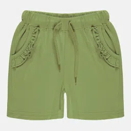 Kiddopanti Kids Green & Peach Solid Shorts (Pack Of 2) image 3