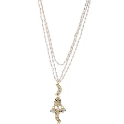 Bamboo Tree Jewels Kundan-Studded & Pearl Beaded Jewellery Set image 4