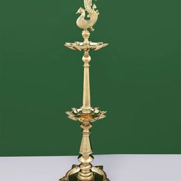 Exotic India Brass Peacock Lamp-picture-31