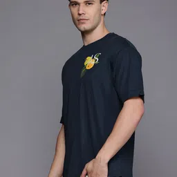 Allen Solly Printed Drop-Shoulder Sleeves Pure Cotton Relaxed T-shirt image 5