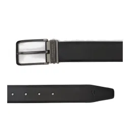 Van Heusen Black Leather Solid Waist Belt image 3