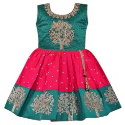Wish Karo Girls Rani Embroidered Party Dress-picture-25
