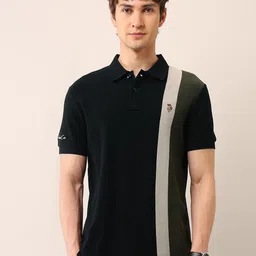 U.S. Polo Assn. Denim Co. Colourblocked Polo Collar Muscle Fit Pure Cotton T-shirt-picture-48