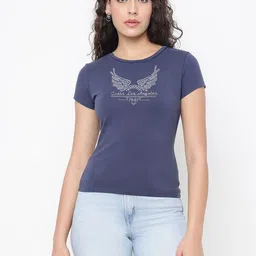 GUESS Women Typography Printed T-shirt-image-94