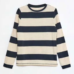 KIABI Boys Striped Round Neck Cotton T-shirt-picture-31