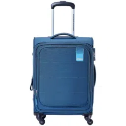 American Tourister Flamen Blue Solid Soft Cabin Trolley Bag - 58.5 cm-image-96