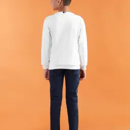 u.s. polo assn. US Polo Kids Boys White Cotton Striped Sweatshirt Hoodie image 2