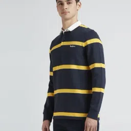 Pepe Jeans Navy Cotton Regular Fit Striped Sweatshirt image 3