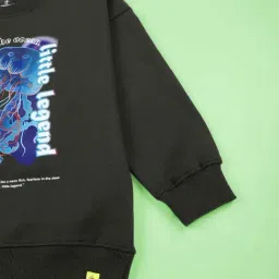 Kiddopanti Boys Military Green Printed Regular Fit Sweatshirt image 4