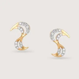 Mia by Tanishq Golden Surf 14k Gold & Diamond Stud Earrings for Women-picture-16