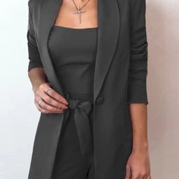 KPOP Three-Quarter Sleeves Crop Top With Shorts & Coat-picture-31