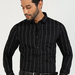 INVICTUS Classic Striped Spread Collar Pure Cotton Formal Shirt-picture-10
