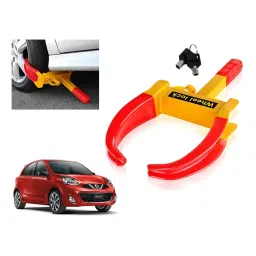 Auto Pearl Security Adjustable Anti Theft Yellow, Red Wheel Clamp Lock Compatible with Micra-picture-28