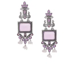 Anouk Artificial Stones Studded And Beaded Contemporary Drop Earrings image 2