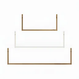 SIVOM 3-Pcs Brown & White Wooden Multipurpose Wall Shelves image 5