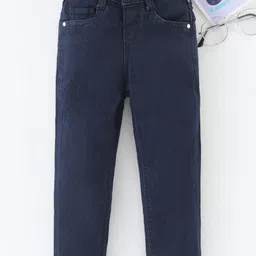 Babyhug Full Length Washed Denim Jeans - Dark Blue-picture-10