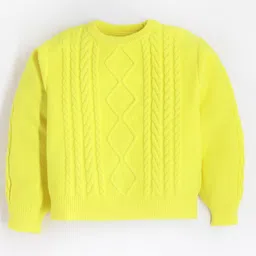 Cherry Crumble By Nitt Hyman Full Sleeves Cable Designed Sweater - Yellow-picture-27