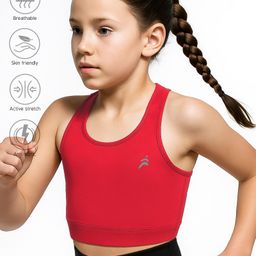 Pine Active Sleeveless Stretchable Sports Bra Solid Colour - Maroon-picture-12