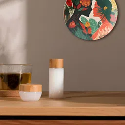 THE QUIRKY Beige & Green Printed Earthbound & Skybound Decorative Ceramic Wall Plate-image-57