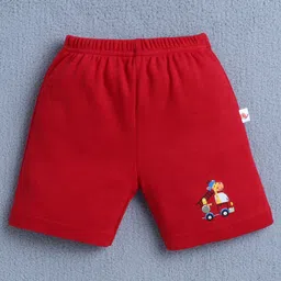 BUMZEE Cotton Pack Of 4 Vehicle & London Theme Printed Shorts - Red & Navy image 4