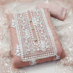 Maroosh Embroidered Organza Unstitched Dress Material-picture-16