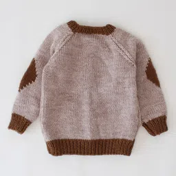 Woonie Full Sleeves Colour Blocked Pocket Detailed Cardigan - Beige image 5