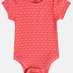 MINI KLUB Cotton Pack Of 3 Half Sleeves Birds & Octopus Printed Onesies - Pink Peach & Violet image 5