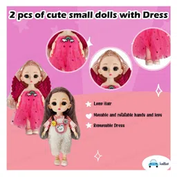 FunBlast Cute Princess Doll for Girls Pack of 2 Random Color Height 16 cm image 4