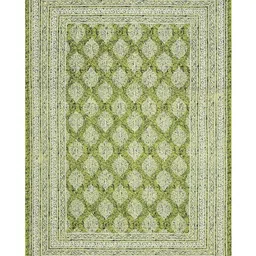 MILAAV Lime Green Ethnic Motifs 144 TC Single Bedsheet with 1 Pillow Covers image 5