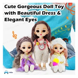FunBlast Cute Princess Doll for Girls Pack of 2 Random Color Height 16 cm image 5