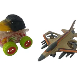 kokee toys Frictional Pull Back Push and Go Fighter Airplane With Dinosaur Car Toy For Kids-picture-33