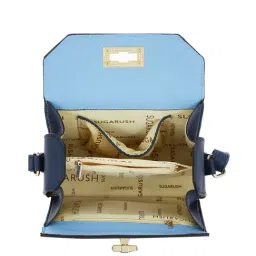 Sugarush Jade Blue Solid Medium Sling Handbag image 4