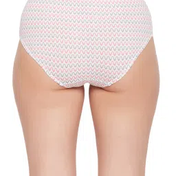 Clovia White & Pink Cotton Printed Hipster Panties - Pack Of 3 image 3
