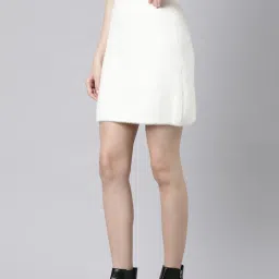 showoffff SHOWOFF Cream Self Design Skirt image 3