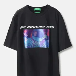 United Colors of Benetton Boys Black Cotton Printed T-Shirt-picture-31