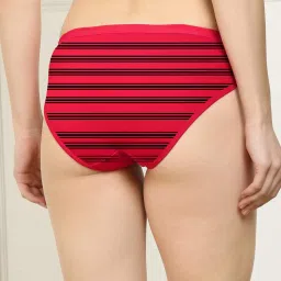 AROUSY Red & Pink Striped Hipster Panties - Pack Of 6 image 3