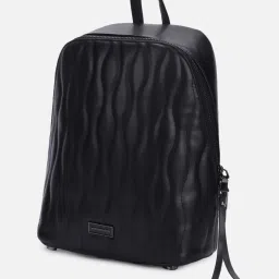 Van Heusen Black PU Quilted Backpack image 3