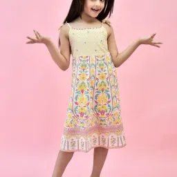 Juniper Girls Multicolor Floral Print Anarkali Dress-image-9