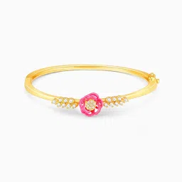 GIVA 92.5 Sterling Silver Bhumi Golden Pink Brahma Kamal Bracelet image 3