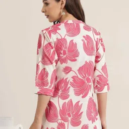 Libas Pink Cotton Printed Kurti image 3
