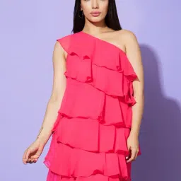 Globus Pink Slim Fit A Line Dress-image-4