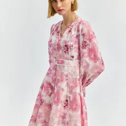 Cover Story Pink Floral Fit & Flare Dress image 3