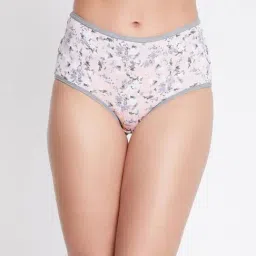 Clovia High Waist Printed Hipster Panty in Soft Pink - Cotton-picture-36
